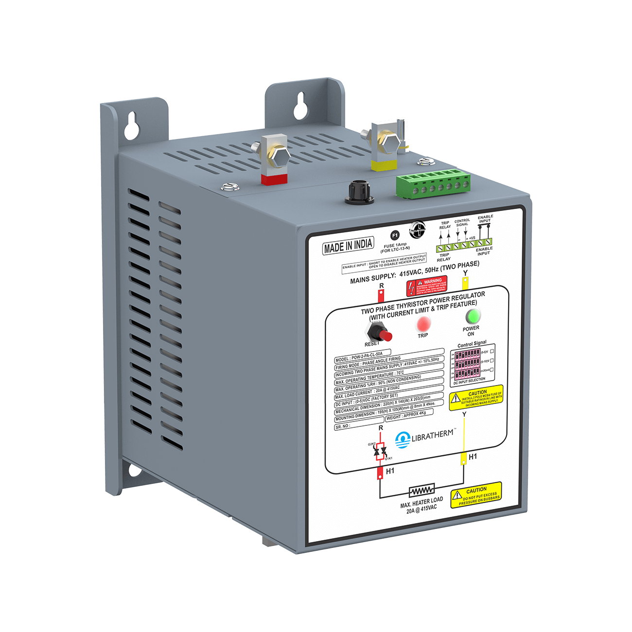 Two Phase Thyristor Power Controller – POW-2-PA-CL